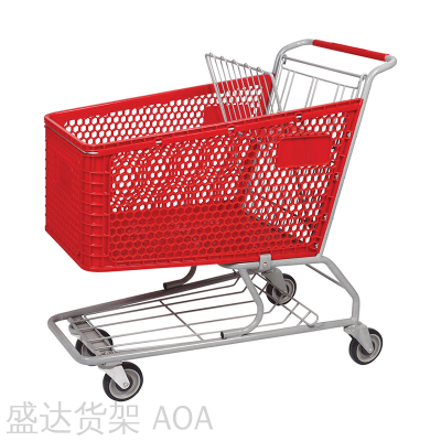 Semi-Plastic Color Shopping Cart Plastic Shopping Cart Supermarket Plastic Shopping Cart