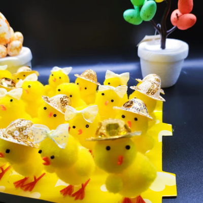 Amazon Sources Easter Scene Layout Decoration Chicken, Small Yellow Duck, Velvet Chicken, Foam Chicken Decoration