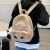 Cute Cartoon Big Eye Soft Girl Backpack Vintage Embroidered Lamb Wool Backpack Girl Heart Student Class Schoolbag Fashion