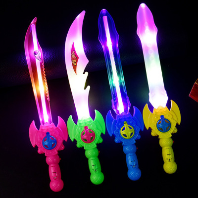 Light-Emitting Toy Induction Light-Emitting Music Dragon Knife Sword Children Weapon Props Night Market Stall Children Sword Toy