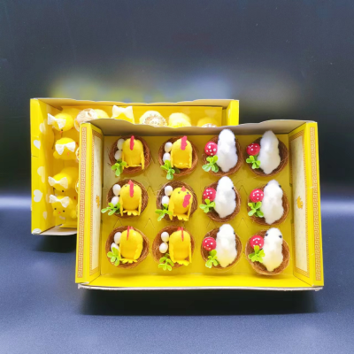 Factory Direct Sales Easter Simulation Chicken, Egg Shell Small Chick, Simulation Little Bunny, Carrot Decorations