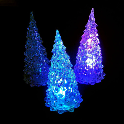 Acrylic Light-Emitting Christmas Tree Mini Crystal Flash Christmas Tree Window Decoration Christmas Gift Decorations Manufacturer