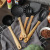 In Stock Wholesale Kitchenware Set Wooden Handle Silicone Spoon Non-Stick Spatula Household Ladel Five-Piece Kitchen Utensils