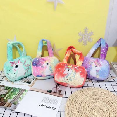 New Children's Unicorn Sequined Little Star Hand-Carrying Shoulder Bag Casual Fashion Trends Crossbody Bag Mobile Phone Bag