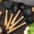 In Stock Wholesale Kitchenware Set Wooden Handle Silicone Spoon Non-Stick Spatula Household Ladel Five-Piece Kitchen Utensils