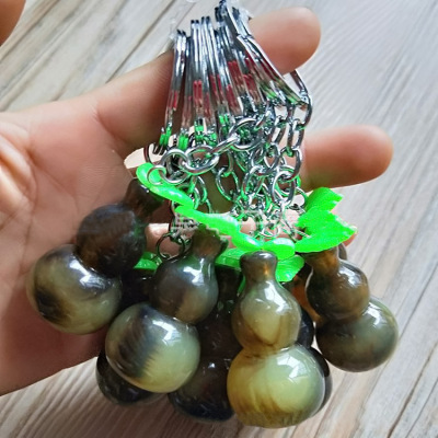 One Yuan Ox Horn Gourd Calabash Keychain Green Leaf Gourd Pendant Temple Fair Fair Fair Hot Sale