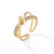 18K Plated Gold Ring Female Retro Diamonds Ins Simple French Entry Lux Index Finger Geometric Open Irregular Ring Thin