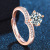 New Diamond Crown Simulation Diamond Ring Female Temperament Wild V-Shaped Zircon Proposal Ring Open Ring Internet Celebrity Niche