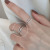 S925 Silver Diamond Geometric Open Ring Female Minimalist Design Trendy Temperamental Cold Style Personalized Minority Ring