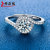 High-End Elegant Open Mouth Proposal Ring Female Niche Senior Silver Accessories 925 Moissanite 5A High Carbon Ring Wholesale