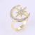 Japanese and Korean Simple Ins Style Special-Interest Design Open Pearl Ring Female Light Luxury Cold Style Index Finger with Opening Ring Female