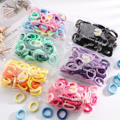 Factory Wholesale Korean Children's High Elastic Seamless Towel Ring Hair Ring Hair Accessories Princess Headband Cute Baby Rubber Band