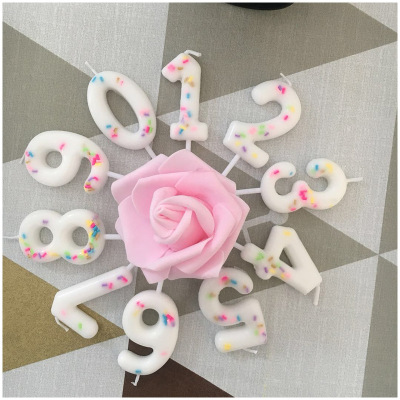 Candy Particles Digital Candle Personalized Creative Digital Cake Candle Birthday Party Baking Decoration Digital Candle