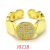 18K Plated Gold Ring Female Retro Diamonds Ins Simple French Entry Lux Index Finger Geometric Open Irregular Ring Thin