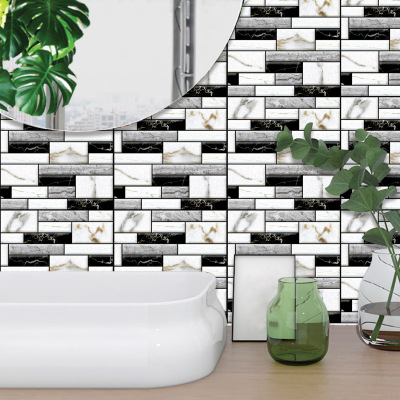 3D Self-Adhesive Wallpaper Waterproof Background Wall Black and White Wallpaper Soft Bag Living Room Bedroom Decoration Stickers Three-Dimensional Wall Stickers