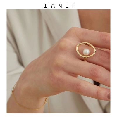 Pearl Index Finger Ring Female Opening Adjustable Unique Design Ins Trendy Fashion Personalized Minority Design Ring