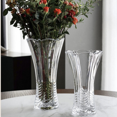 Crystal Glass Vase Living Room Home Ornaments Lily Flower Arrangement Glass Vase Hydroponic Flower Pot