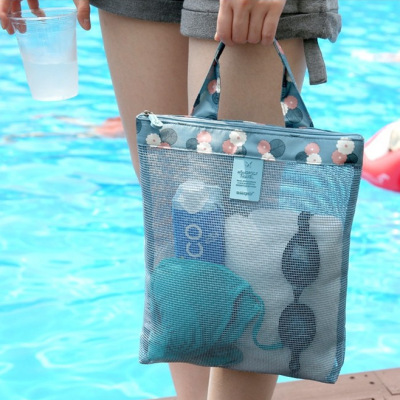Summer Swimming Beach Bag Swimsuit Mesh Storage Bag Mesh Buggy Bag Wash Bag Sports Handbag Small Size