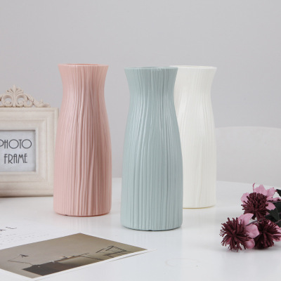 PE Plastic Vase Wet and Dry Flower Arrangement Container Table Decoration Creative Vase Melamine Vase