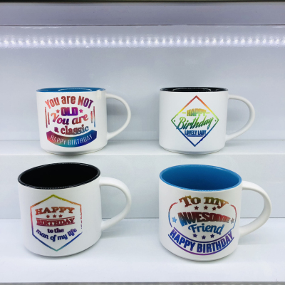 Bd930 Creative Happy Birthday Gift Ceramic Cup 12 Oz Mug Daily Use Articles Department Store Water Cup2023