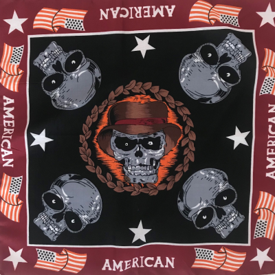 Pure Cotton Hand Towel Skull Head Hip Hop Kerchief Outdoor Handkerchief Handkerchief Sports Sweat-Absorbent Wrapped Towel
