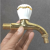 Gold Basin Faucet Washbasin Faucet Bathroom Multi-Purpose Water Faucet Washing Machine Water Tap Copper Triangle Valve Water Tap