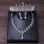 Xy015 Bride Headdress Crown Three-Piece Wedding Necklace Earrings Jewelry Suit European and American New Wedding Accessories