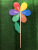 Double-Layer Six-Color Green Leaf Windmill Pp Plastic round Leaf SUNFLOWER Park Activity Display Wooden Pole SUNFLOWER Windmill