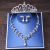 Xy014 Bride Headdress Crown Three-Piece Wedding Necklace Earrings Jewelry Suit European and American New Wedding Accessories