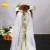 Factory Wholesale Beige Mesh Garland European Artificial Flower Rose Wedding Dress Veil Bride Hawaii Headdress for Taking Photos