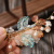 Creative Archaistic Women's Han Chinese Clothing Accessories Long Tassel Pearl Decorative Hair Clip Colored Glaze Blade Metal a Pair of Hairclips