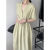 Orange Zhi 2022 Summer Adult Lady like Woman Style Dress for Women Solid Color and V-neck Slimming Korean Style Loose-Fitting Simplicity Temperament Long Dress 3377