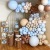 Thickened Blue and Coffee Color Balloon Arch Garland Set Macaron Blue Gray 145pcs Birthdayxizan