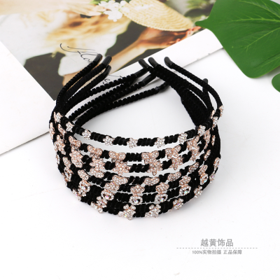 Black Chanel Style Exquisite Diamond Thin-Edged Headband Internet Celebrity All Match Hairpin Outing Headdress Hairpin Headband Female Korean Style