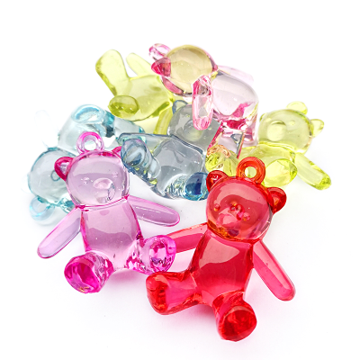 Imitation Crystal Acrylic Colorful Bear Play House Toy Diy Beaded Loose Beads Charm Keychain Decoration Toys