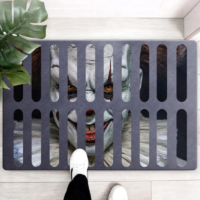3D Three-Dimensional Vision Clown Door Mat Living Room Bedroom Coffee Table Mat Universal Halloween Carpet
