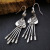 Meiyu New European and American Popular Inlaid Pearl Tassel Earrings Bohemian Vintage Thai Silver Leaf-Shaped Earring