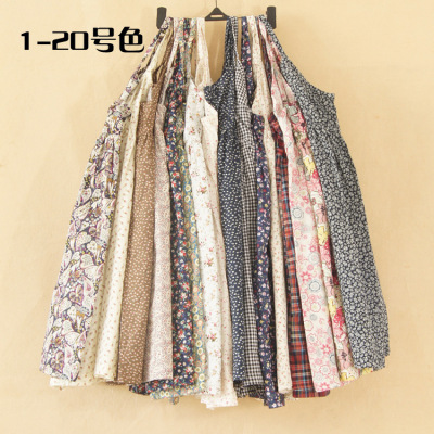 Japanese and Korean Foreign Trade Original Sample Women's Clothes Summer Pure Cotton Strap Bottoming Skirt Floral Dress Women's Skirt No. 1-20 Color