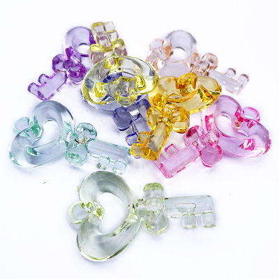 Acrylic Imitation Crystal Hanging Hole Key Amusement Park Children Diy Beaded Colorful Beads Pendant Decoration Cartoon Beads