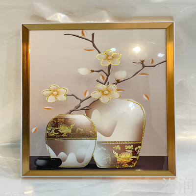 Handmade Three-Dimensional Gold Silk Decorative 3D Painting Golden Silk Painting Three-Dimensional Gold Line Decorative Painting Golden Vertical Line Painting Factory Direct Supply