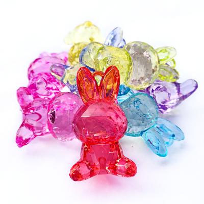 Acrylic Imitation Crystal Beads Animal Cartoon Rabbit Children's Amusement Park Toy Diy Loose Beads Wholesale by Jin