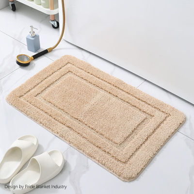 Rectangular pattern mat plain fluffy bathroom mat non-slip villi rug TPR bottom mat bedside carpet indoor doorway mat