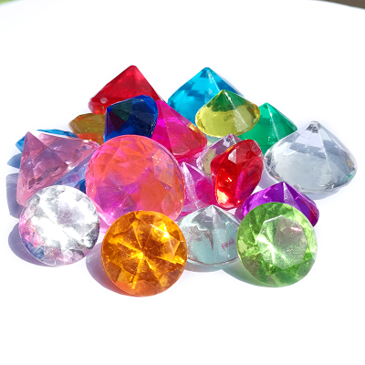 Children's Gem Toy Acrylic Plastic Diamond Little Girl Puzzle Diy Imitation Crystal Rainbow Color Princess Treasure