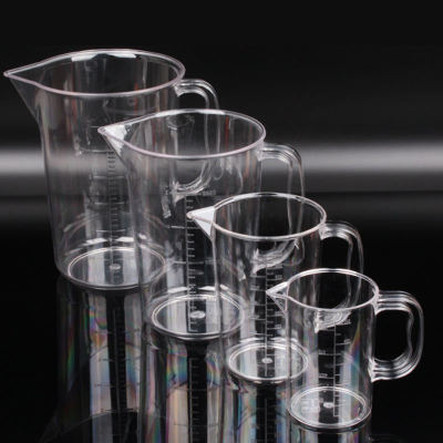 New Acrylic Printing Scale Plastic Measuring Cup Double Scale Pc Measuring Kettle Thick and High Temperature Resistant Milk Tea Shop Utensils