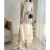 Sanzhai Classic Manual Crimping Dress Female 2022 New Design Sense Bud Skirt Loose plus Size Slimming Dress