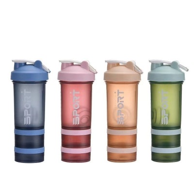 Shake Cup Fitness Sports Cup Large Capacity Plastic Cup Removable Three-Layer Cup Sports Bottle Wholesale