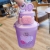 Plastic Cup with Straw Portable Internet Celebrity Big Belly Cup Cartoon Large Capacity Punk Cup Children's Water Cup Good-looking Food Grade