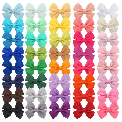 40 Colors 2inch Thread Belt Bowknot Small Hairclip Girls Bang Clip Side Clip Children's Headwear Hair Accessories 3297