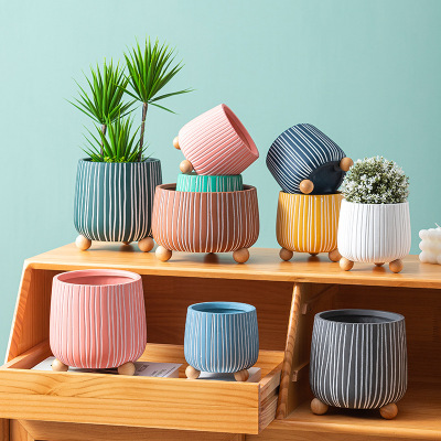 Nordic Style Ceramic Flower Pot Wholesale Artistic Crafts Fashion Flower Pot Indoor Hotel Green Plant Flower Bonsai