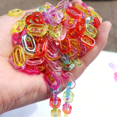 Acrylic Transparent Color Chain Small Fat Buckle 10x15mm Diy Mask Chain Eye Chain Phone Case Decorative Chain
